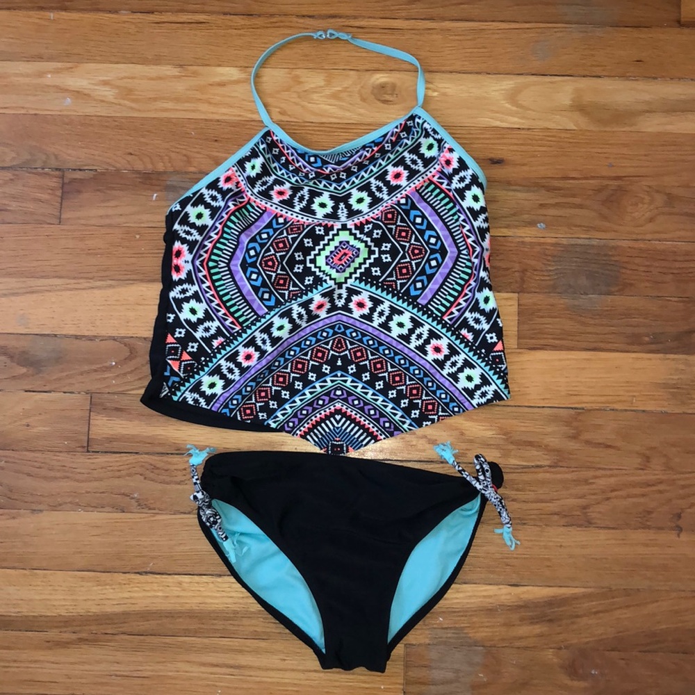 Swim suit tank and bottoms.